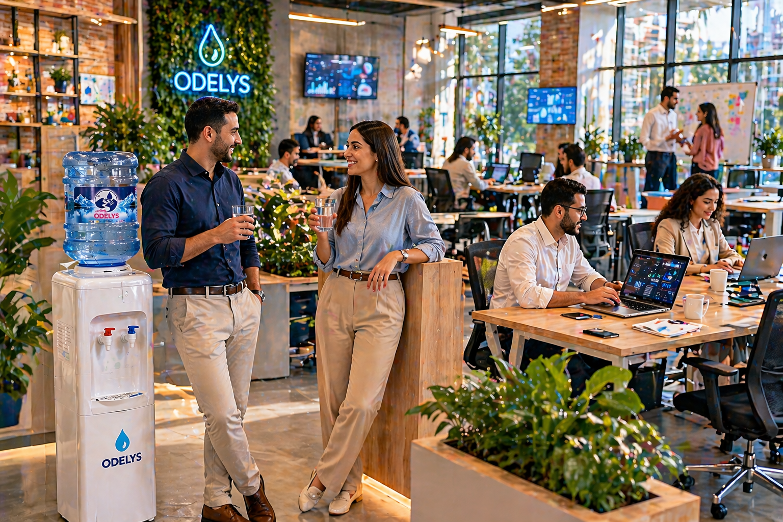 Open-space moderne avec espace plantes Odelys